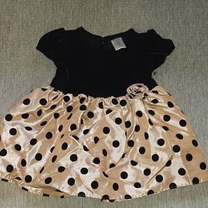 George Black and Gold Polka Dot Kids Dress